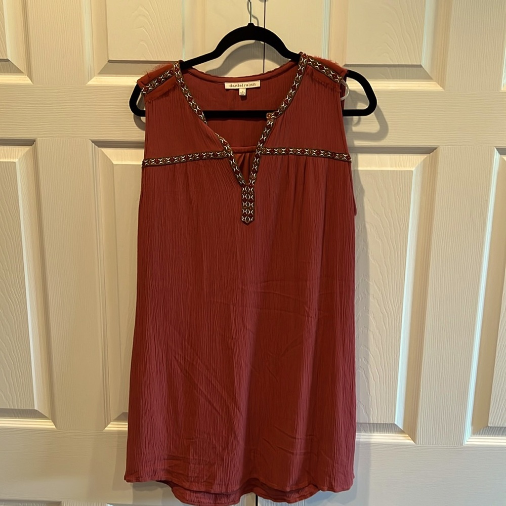 DANIEL RAINN , Sleeveless boho dress,100% Viscose, Pockets, Lined, Size: Medium